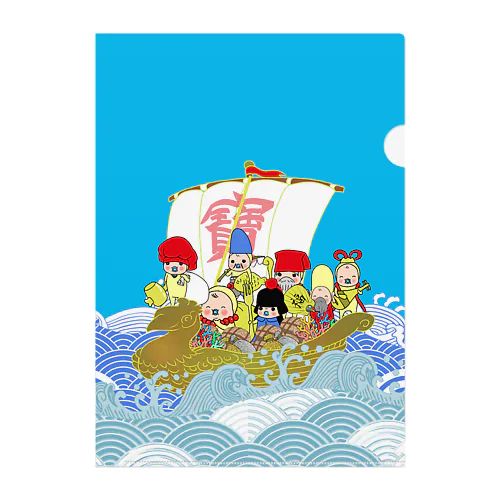 開運☆めめたん　七福神 Clear File Folder