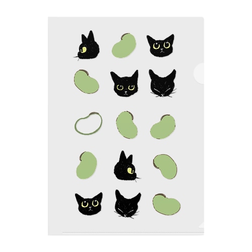そら豆とくろまめ  Clear File Folder