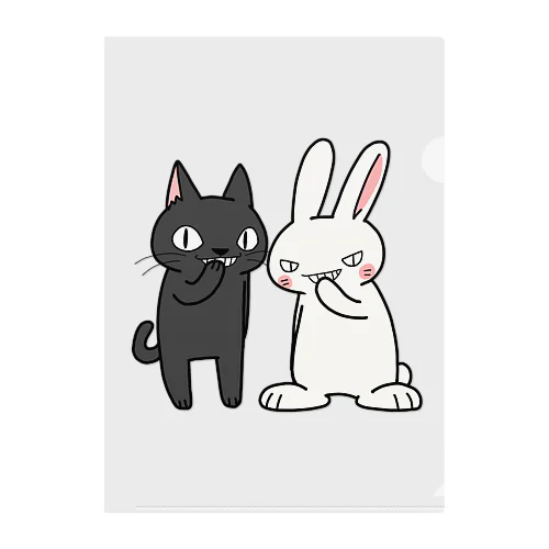 シシシうさぎ&シシシくろねこ Clear File Folder