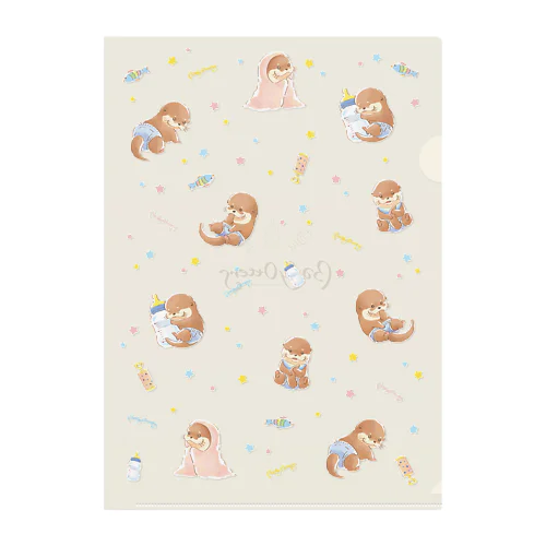 Baby Otters Clear File Folder