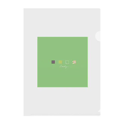 koro koro Candy-Tea Green Clear File Folder