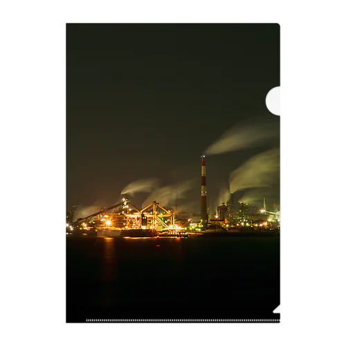 工場夜景2 Clear File Folder