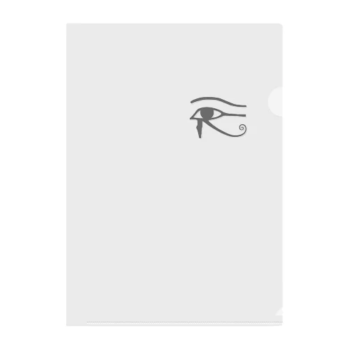 エジプト　ウジャトの目（ワンポイント　グレー） Clear File Folder