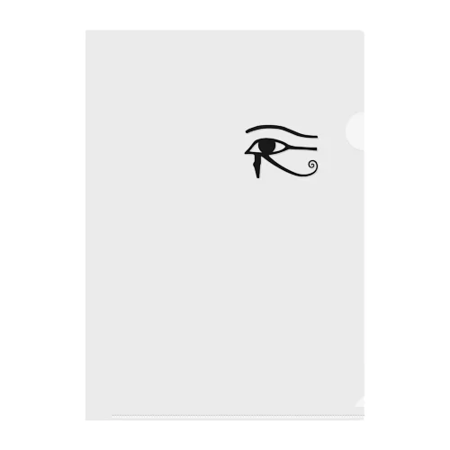 エジプト　ウジャトの目（ワンポイント　黒） クリアファイル