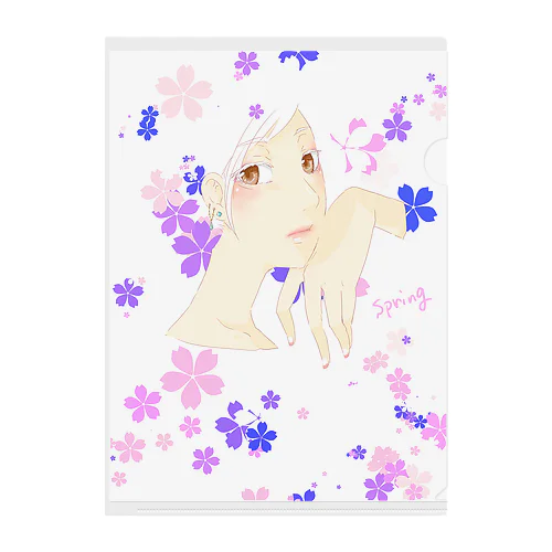 Spring  Clear File Folder