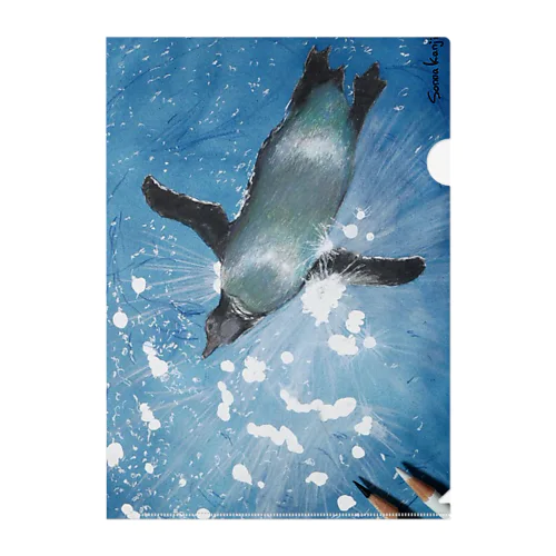 空飛ぶペンギン Clear File Folder