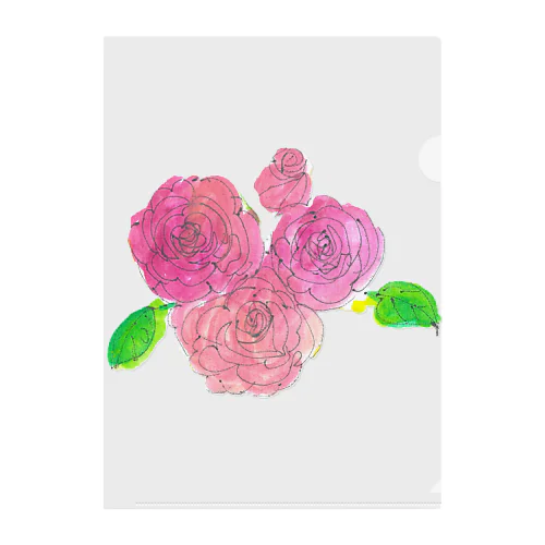 薔薇の花 Clear File Folder