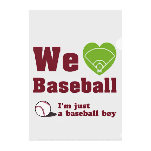 We love Baseball(レッド) クリアファイル