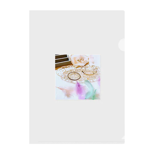 Resin interior feather Clear File Folder