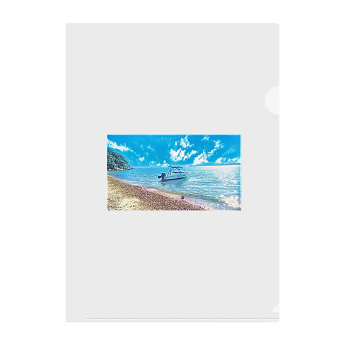 常夏の海とサッカーボール Clear File Folder