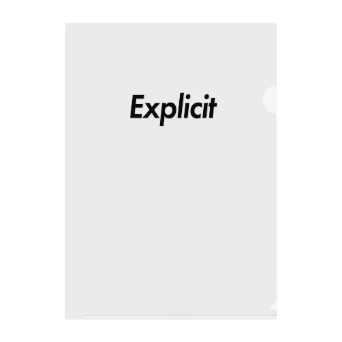 露骨な [Explicit] -Black Text Logo- クリアファイル