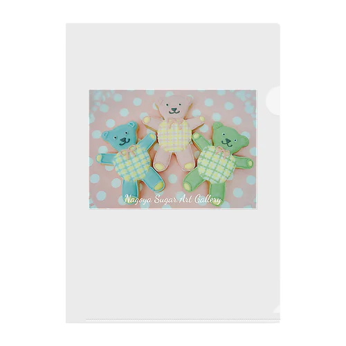 テディベア🐻アイシングクッキー柄 Clear File Folder