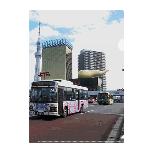 CG絵画：吾妻橋の風景画　CG art: view of Azumabashi Brdg./ Tokyo Clear File Folder