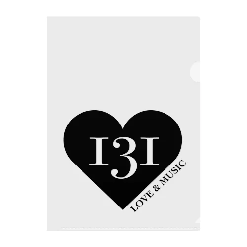 131ハート黒ロゴ クリアファイル