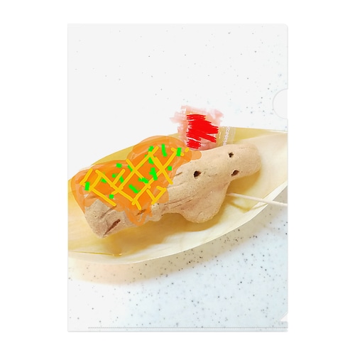 ミネラル豊富なはにわさん。タコ焼き風味 Clear File Folder