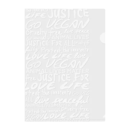 Love life, go vegan Clear File Folder