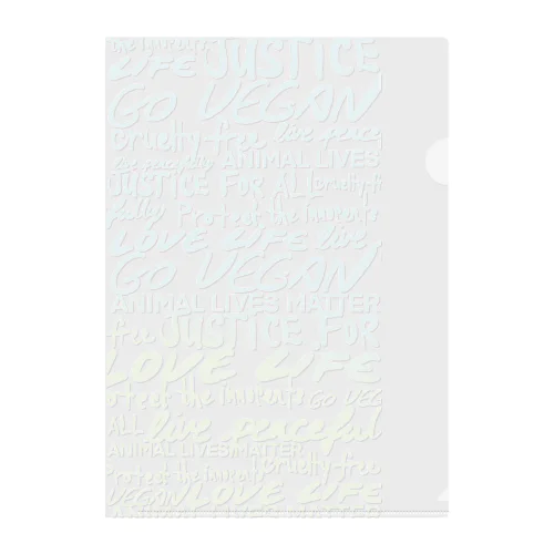 Love life, go vegan Clear File Folder