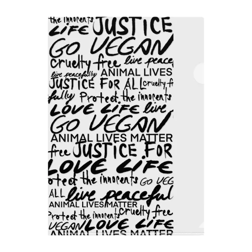 Love life, go vegan Clear File Folder