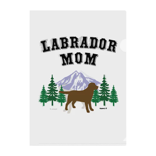 Labrador Mom （チョコレートラブラドール） クリアファイル