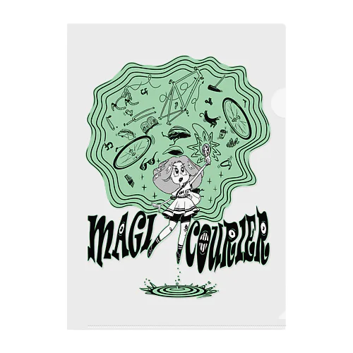 “MAGI COURIER” green #1 Clear File Folder