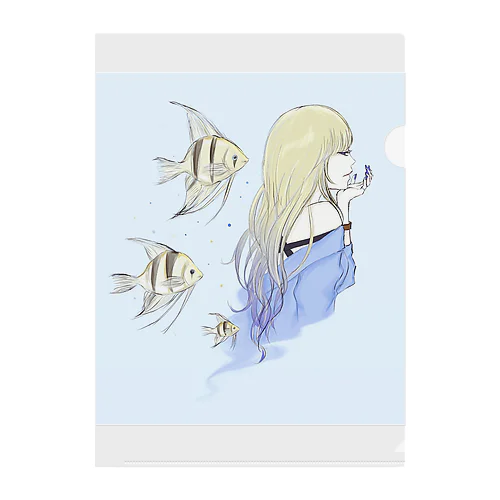 aquariumGirl　エンゼルフィッシュ Clear File Folder