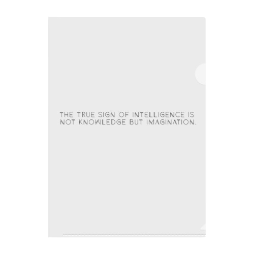 The true sign of intelligence is not knowledge but imagination. - black ver. - Clear File Folder