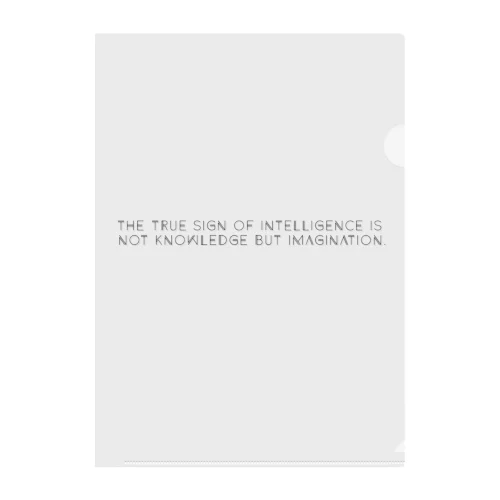 The true sign of intelligence is not knowledge but imagination. - black ver. - Clear File Folder