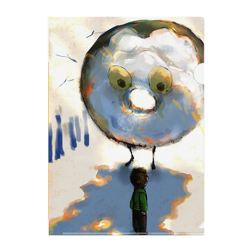 クソデカいドーナツに会っちゃった子供 Clear File Folder