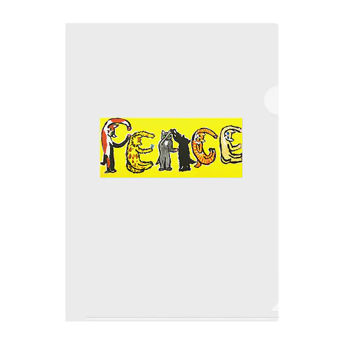 猫文字シリーズ　PEACE  Clear File Folder