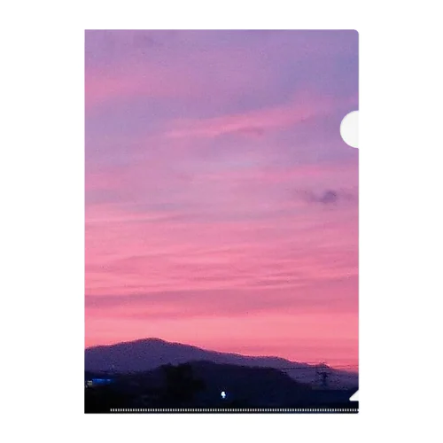 夕暮れの空～ピンク Clear File Folder