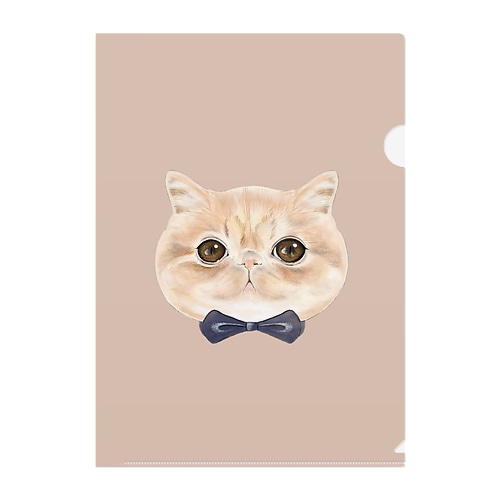 むーちゃんクリアファイル PinkBeige Clear File Folder