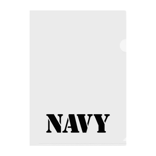 NAVY Clear File Folder