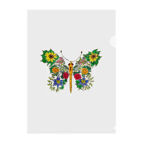Flowers-Butterfly Clear File Folder