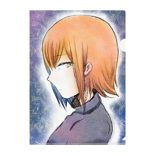 秒針を噛む女の子　同人グッズ Clear File Folder