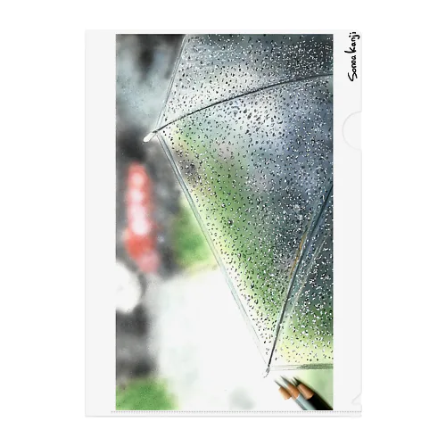 雨上がりの傘 Clear File Folder