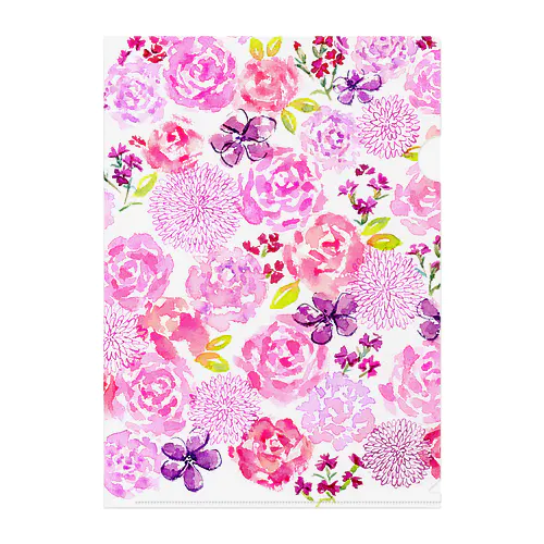 ピンクの花束 Clear File Folder