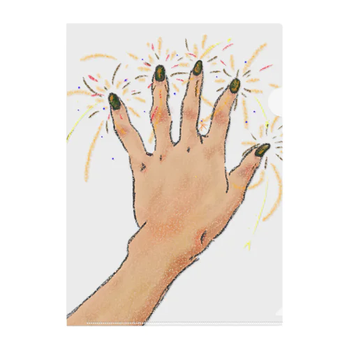 Hand fireworks  Clear File Folder