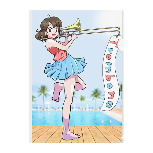 トロンボーンのイラスト Clear File Folder