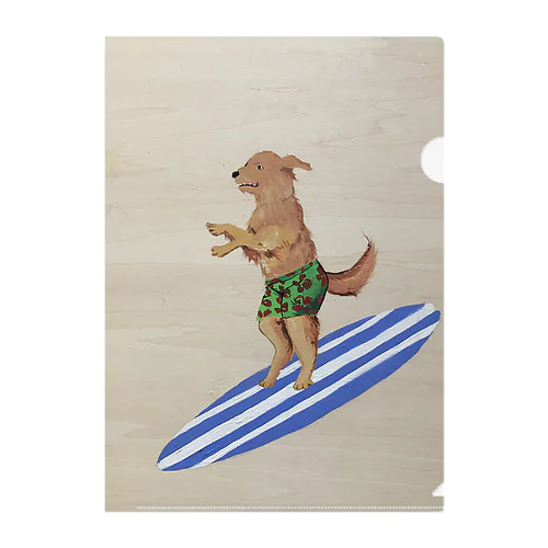 dog surf Clear File Folder