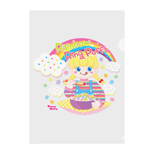 🌈Rainbow🌟Ring Puffs🌈 Clear File Folder