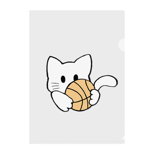 ねこ【白】 Clear File Folder