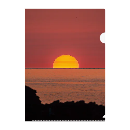 沈みかけの太陽 Clear File Folder