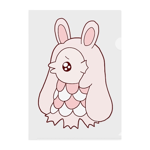 ぴえんうさ耳アマビエ　文字なし Clear File Folder