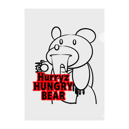 Hurryz HUNGRY BEAR シンプル Clear File Folder