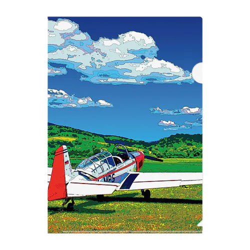 草原の飛行機 Clear File Folder