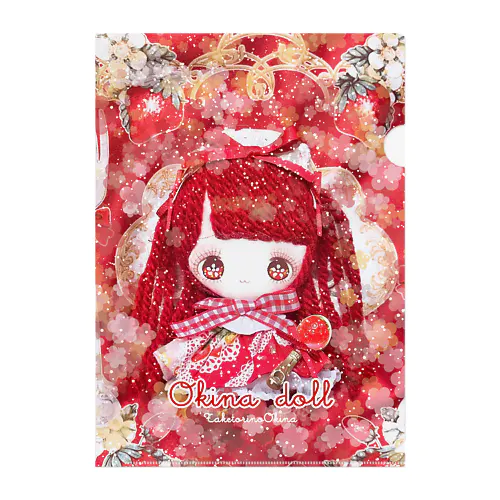 Okina doll StrawberryDoll Clear File Folder