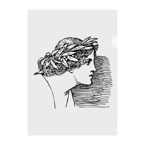 ギリシャの女性綺麗な女王古代の クリアファイル
