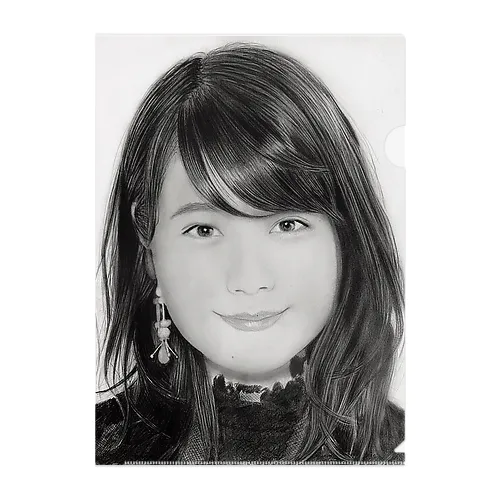 有村架純の鉛筆画 Clear File Folder