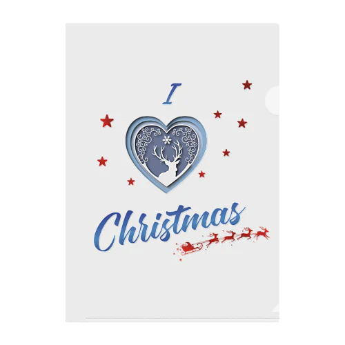 Studio Made in france 002 I love Christmas Clear File Folder