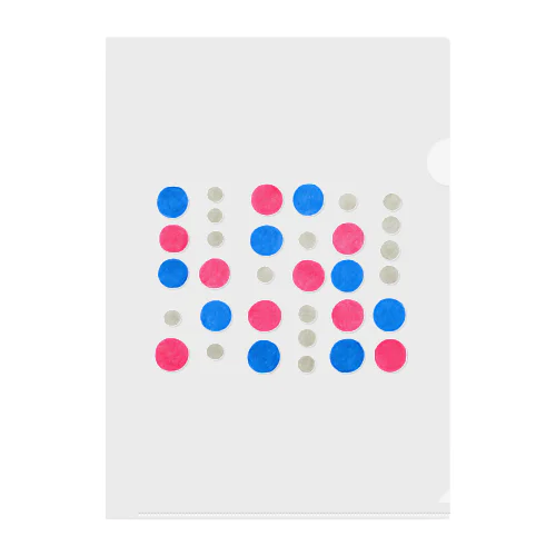 red&blue Dots クリアファイル